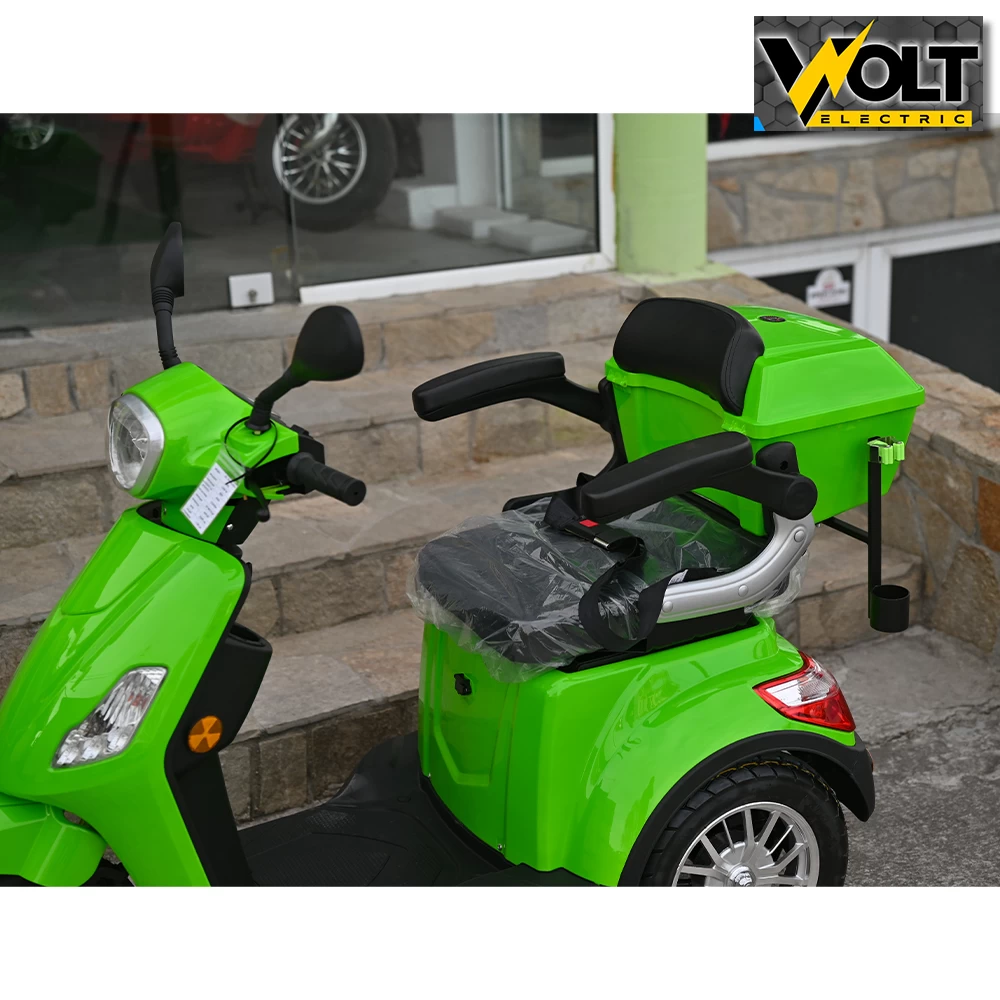Луксозна електрическа триколка volt electric fm1, bt, рекуперация, магнитна спирачка, зелена