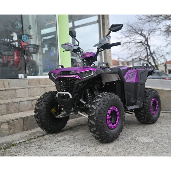 atv 150 кубика, полуавтомат, четиритактово, zigo, лилаво, с теглич