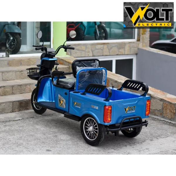 Двуместна cargo електрическа триколка volt electric a10, 1500w, blue