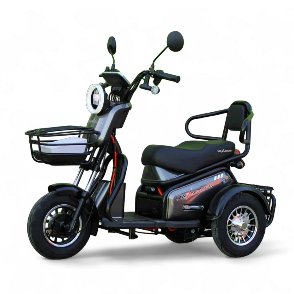 Двуместна електрическа триколка за възрастни max motors pudding 1800w, 48v, 20ah, ce сертификат