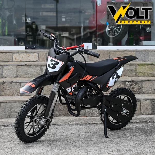 Детски бензинов кросов мотор, 50cc, dirt bike, двутактов двигател, оранжев