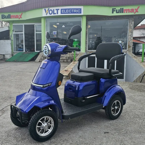 Двуместна електрическа четириколка volt electric comfort duo, 2000w, 60v, 20ah, ce сертификат, тъмносин металик