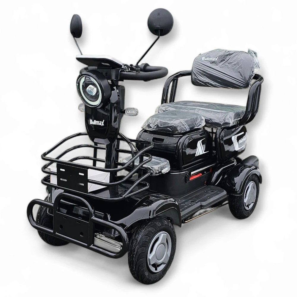 Електрическа четириколка за възрастнии трудноподвижни bullmax a9, 1500w, 48v, 20ah, черна