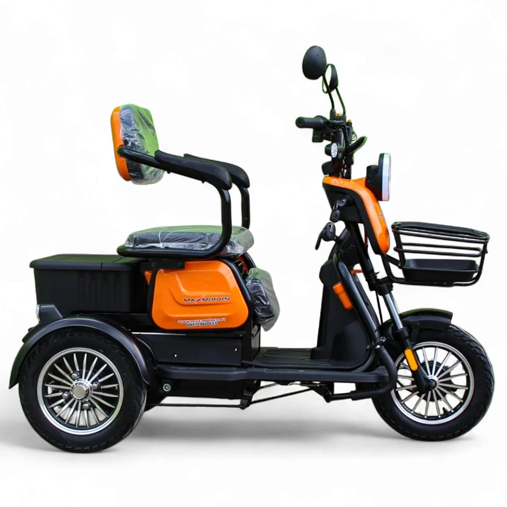 Електрическа триколка max motors x1, 1500w, 48v, 20ah, оранжев металик