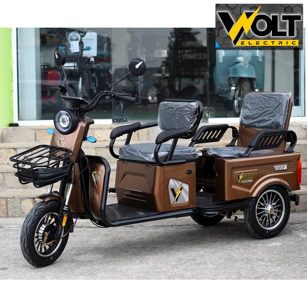 Двуместна cargo електрическа триколка volt electric a10, 1500w, gold