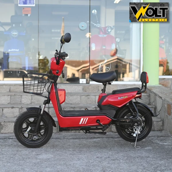 Двуместен електрически скутер велосипед с педали bullmax buzz 16" джанти, 750w, 12ah, червен