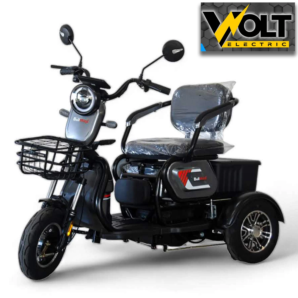 Електрическа триколка bullmax c1, триместна, 1500w, 20ah, сива