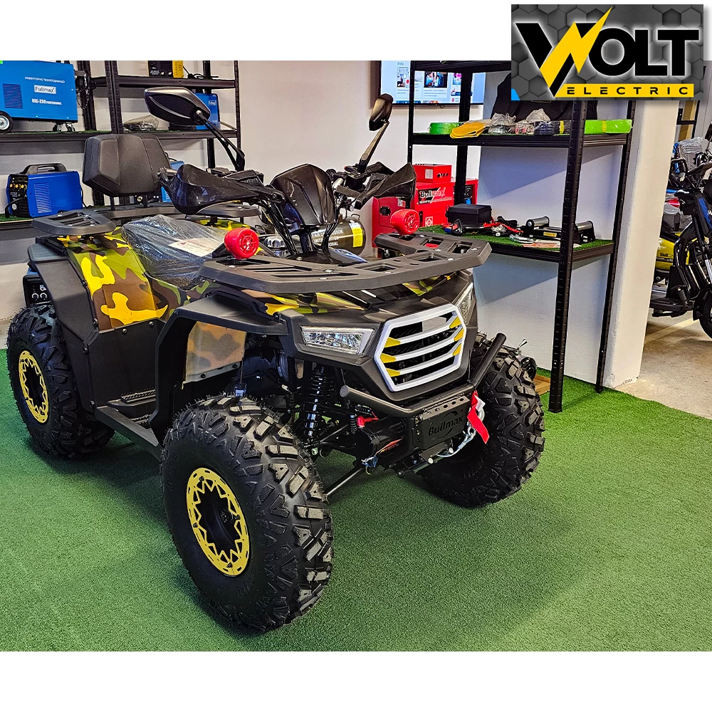 Бензиново АТВ bullmax 200cc, r/n/d автоматик, лебедка, теглич, маслено охлаждане, yellow camouflage