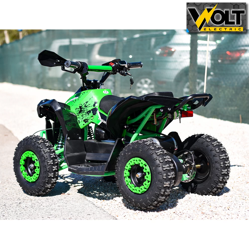 Детско електрическо atv nighthawk 1200w, 36v, green, с родителски контрол, музика и флаг