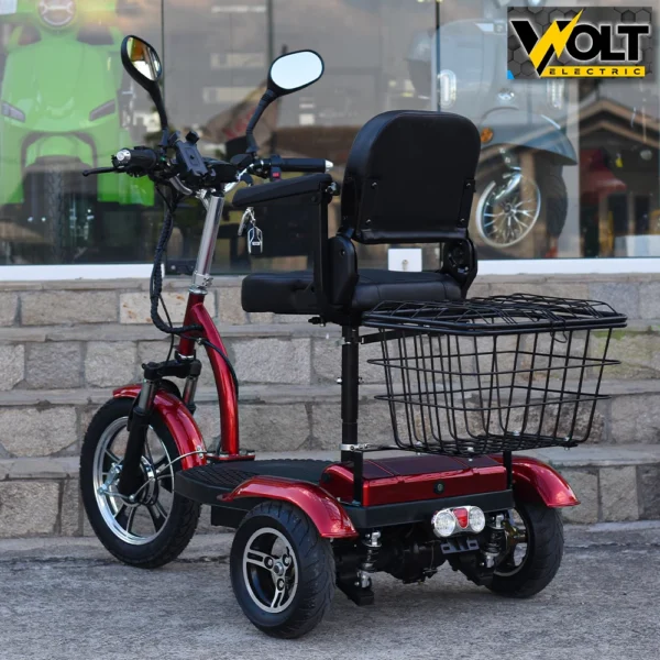 Електрическа триколка volt electric a6+, задно задвижване, кресло с подлакътници, 750w, 48v