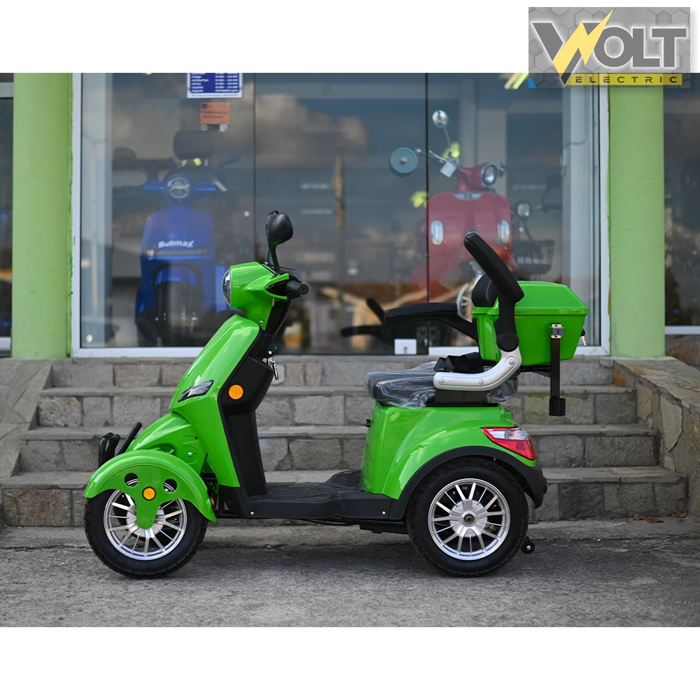 Електрическа четириколка volt electric fm4 led с магнитна спирачка и рекуперация, green