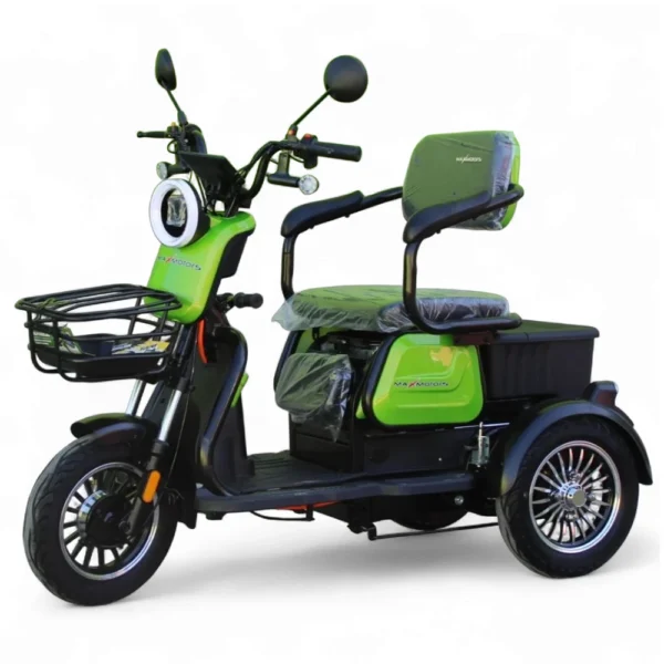 Електрическа триколка max motors x1 1500w, 48v, 20ah, зелен металик