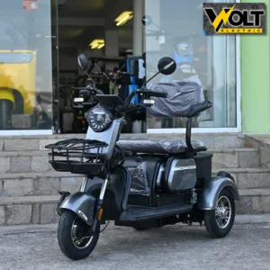 Електрическа триколка bullmax c2 с 5 батерии, 3 места, крачна спирачка, led дисплей, 1500w/60v/20ah, сив металик