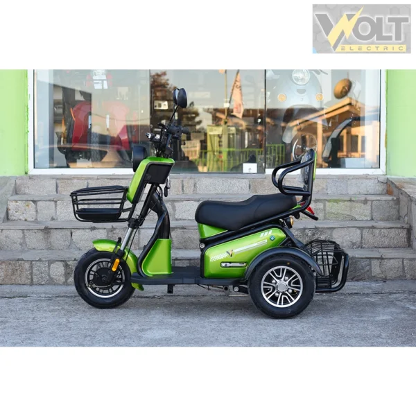 Двуместна електрическа триколка volt electric pudding pro, 1800w, зелена