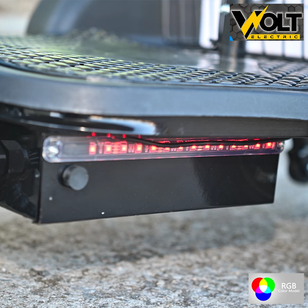 Електрическа триколка volt electric a3 traffic pro rgb 750w, дисплей, крачна спирачка, 2 кошници, led светлини, светлoсин металик