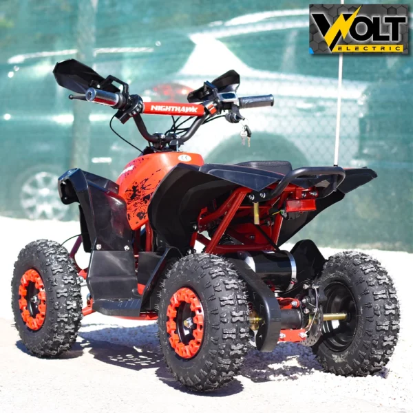 Детско електрическо atv nighthawk 1200w, 36v, red, с родителски контрол, музика и флаг