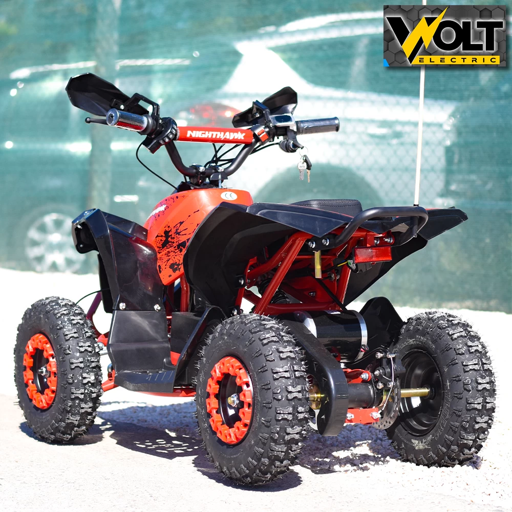 Детско електрическо atv nighthawk 1200w, 36v, red, с родителски контрол, музика и флаг