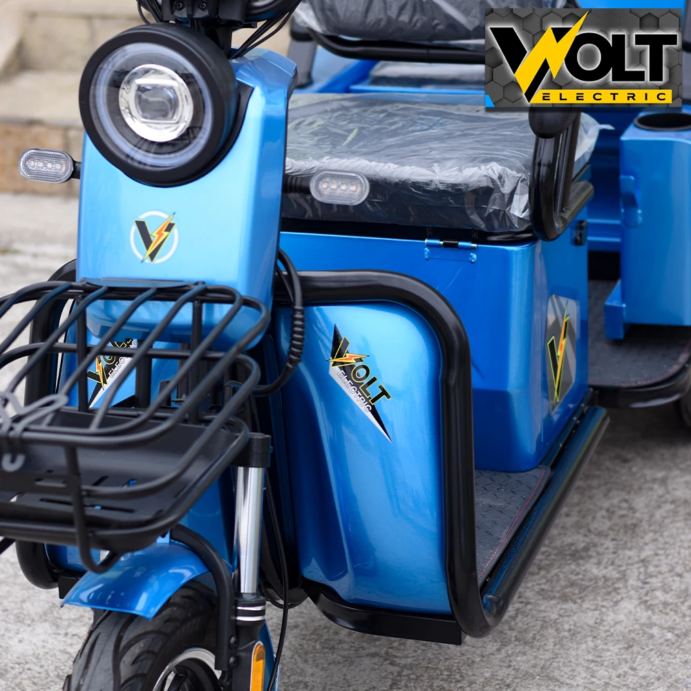 Двуместна cargo електрическа триколка volt electric a10, 1500w, blue