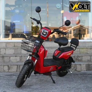 Двуместен електрически скутер велосипед с педали bullmax buzz 16" джанти, 750w, 12ah, червен