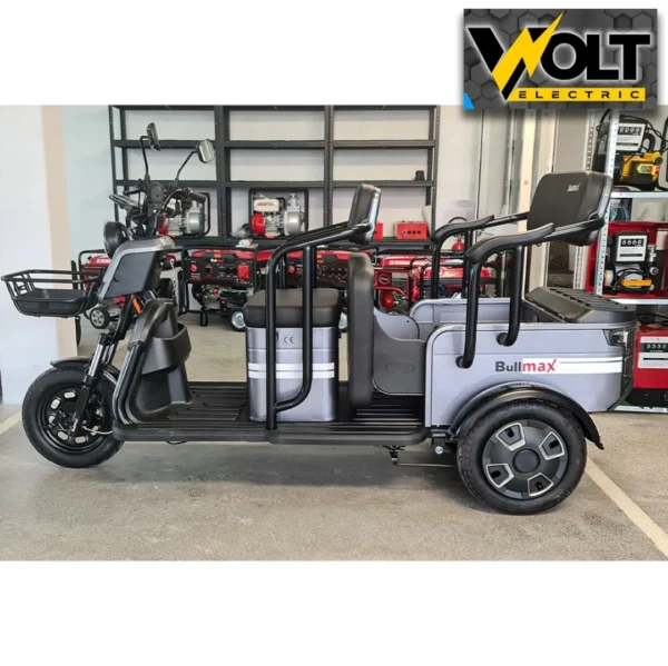 Триместна cargo електрическа триколка bullmax b10 2000w, 60v, 40ah