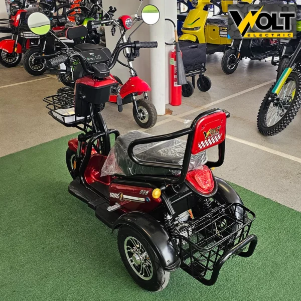 Двуместна електрическа триколка volt electric pudding pro 1800w, червена