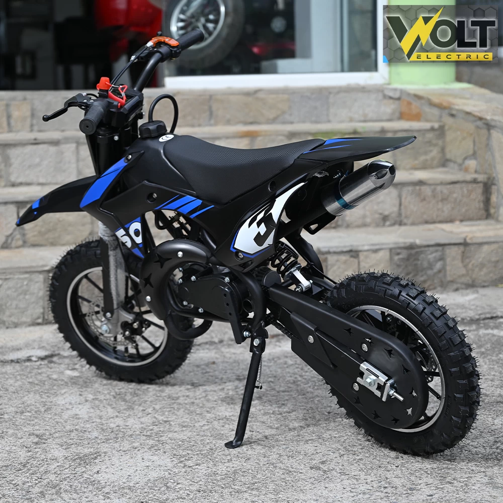 Детски бензинов кросов мотор, 50cc, dirt bike, двутактов двигател, син