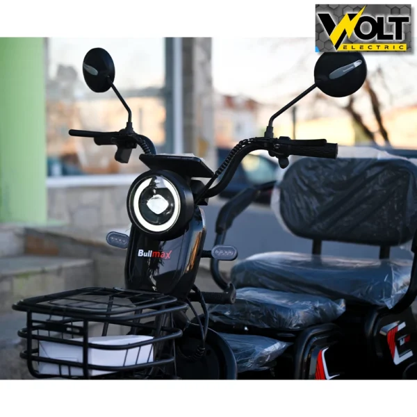 Триместна електрическа триколка bullmax c1 max 1500w, с офроуд 10'' гуми, черна