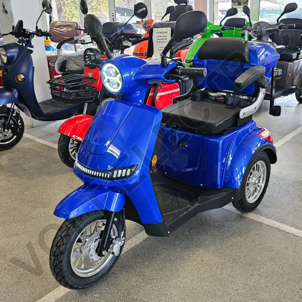Премиум електрическа триколка volt electric fm1 led robot, с рекуперация и магнитна спирачка, 1500w, 60v, blue