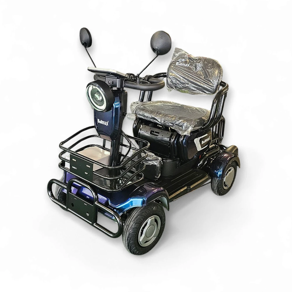 Електрическа четириколка bullmax a9, рекуперация, магнитна спирачка, 1500w, 48v/20ah, синя