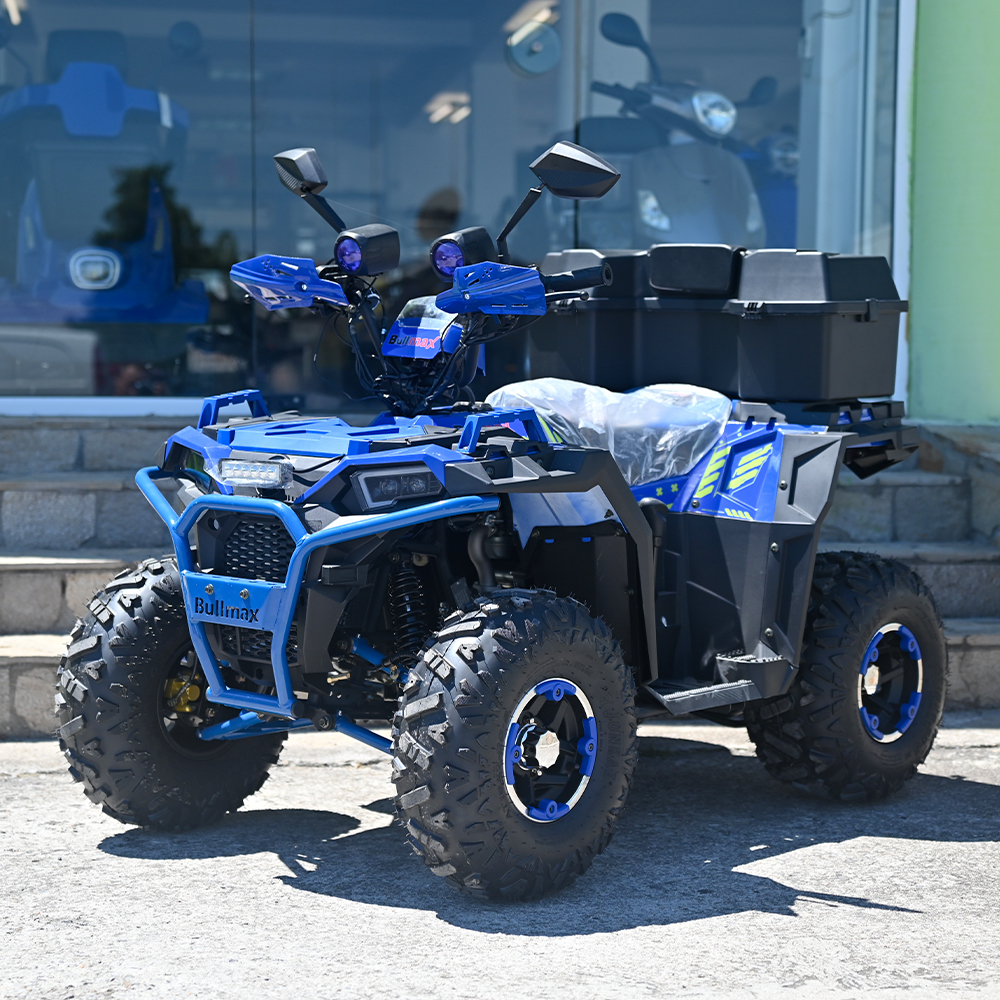 Двуместно бензиново atv bullmax zigo 150cc, син цвят, с теглич. 7500rpm, 55km/h