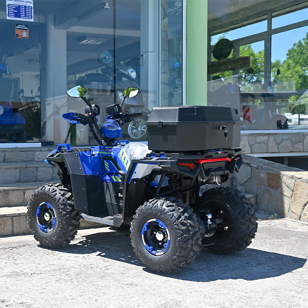 Двуместно бензиново atv bullmax zigo 150cc, син цвят, с теглич. 7500rpm, 55km/h