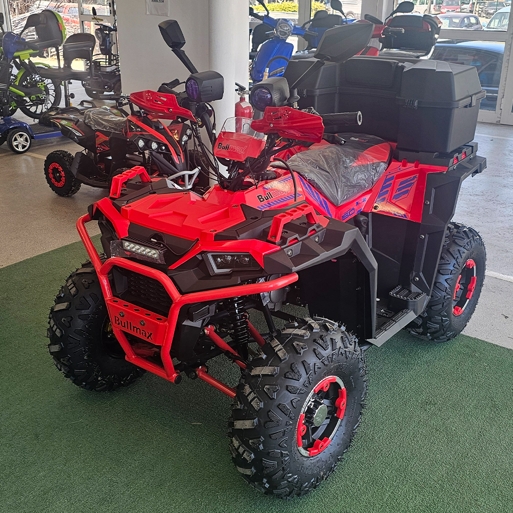 Двуместно бензиново atv bullmax zigo 150cc, полуавтомат, с теглич, червено, 55km/h