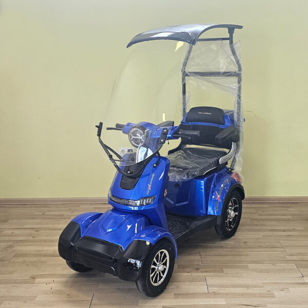 Електрическа четириколка с покрив max motors fm4 син металик (1500w, 60v, 20ah)
