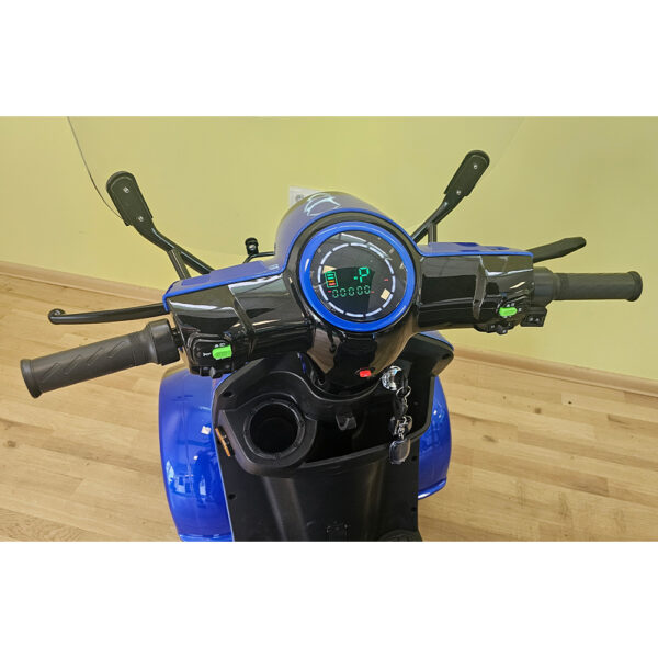 Електрическа четириколка с покрив max motors fm4 син металик (1500w, 60v, 20ah)