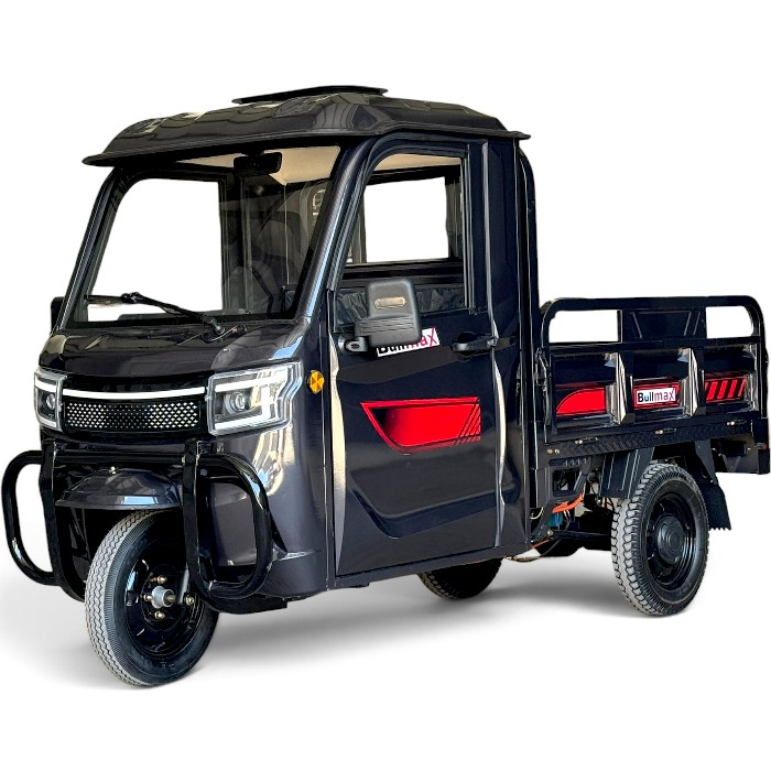 Професионална товарна електрическа триколка с кабина, товароносимост 600 кг, bullmax cargo cab 4000w