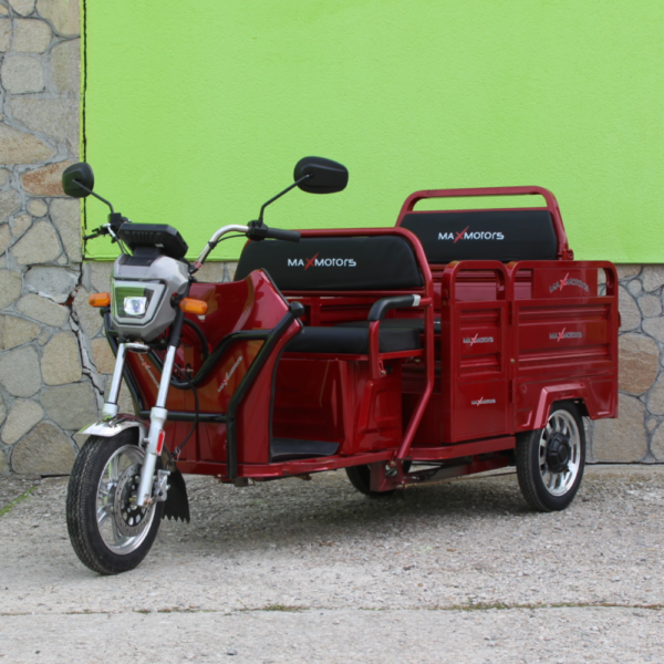 Триместна товарна електрическа триколка max motors go pro 2000w, (трансформираща се)