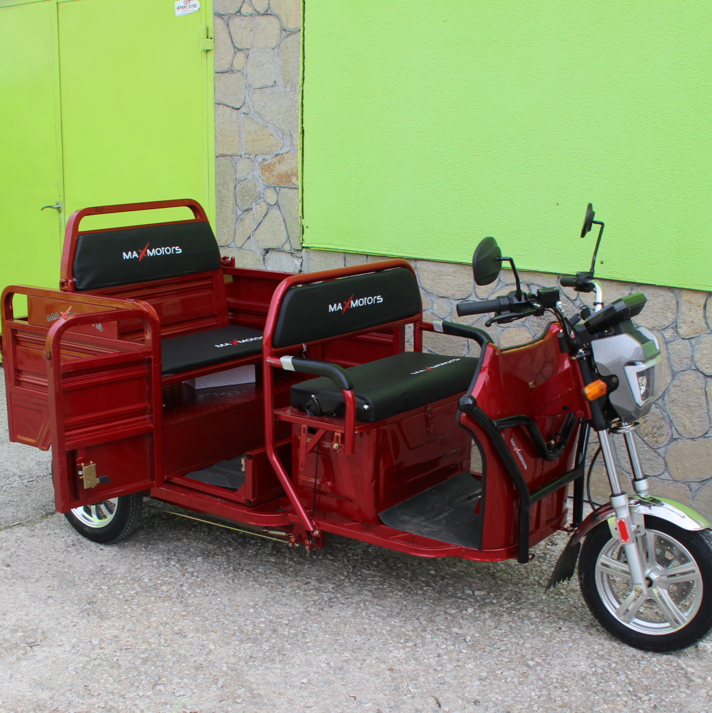 Триместна товарна електрическа триколка max motors go pro 2000w, (трансформираща се)