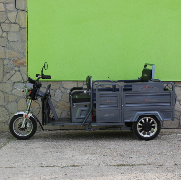 Триместна товарна електрическа триколка max motors go pro 2000w, (трансформираща се)
