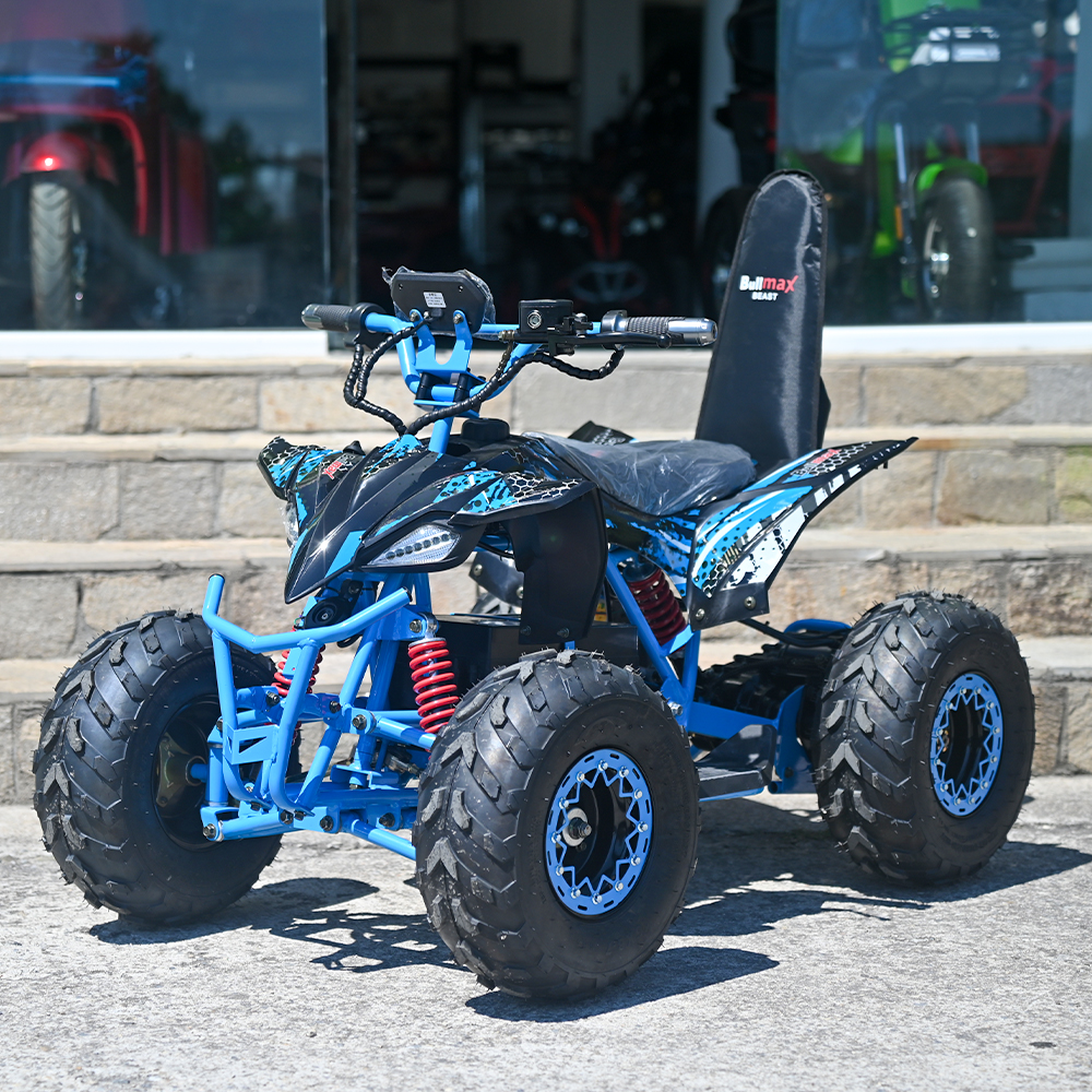 Юношеско електрическо atv 2000w bullmax beast с родителски контрол, led, 40км/ч, 48v/20ah, светлосиньо
