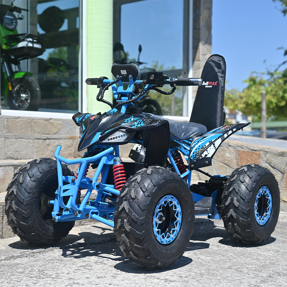 Юношеско електрическо atv 2000w bullmax beast с родителски контрол, led, 40км/ч, 48v/20ah, светлосиньо