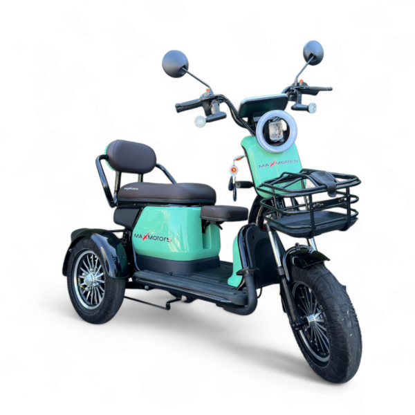 Електрическа триколка max motors grand pudding 2000w, 60v/25ah, зелена