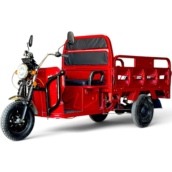 Двуместна товарна карго селскостопанска електрическа триколка 4000w, 600кг товароносимост, 80кг пробег, 72v/45ah мощни батерии