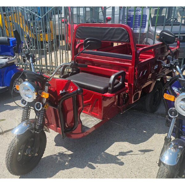Двуместна товарна карго селскостопанска електрическа триколка 4000w, 600кг товароносимост, 80кг пробег, 72v/45ah мощни батерии