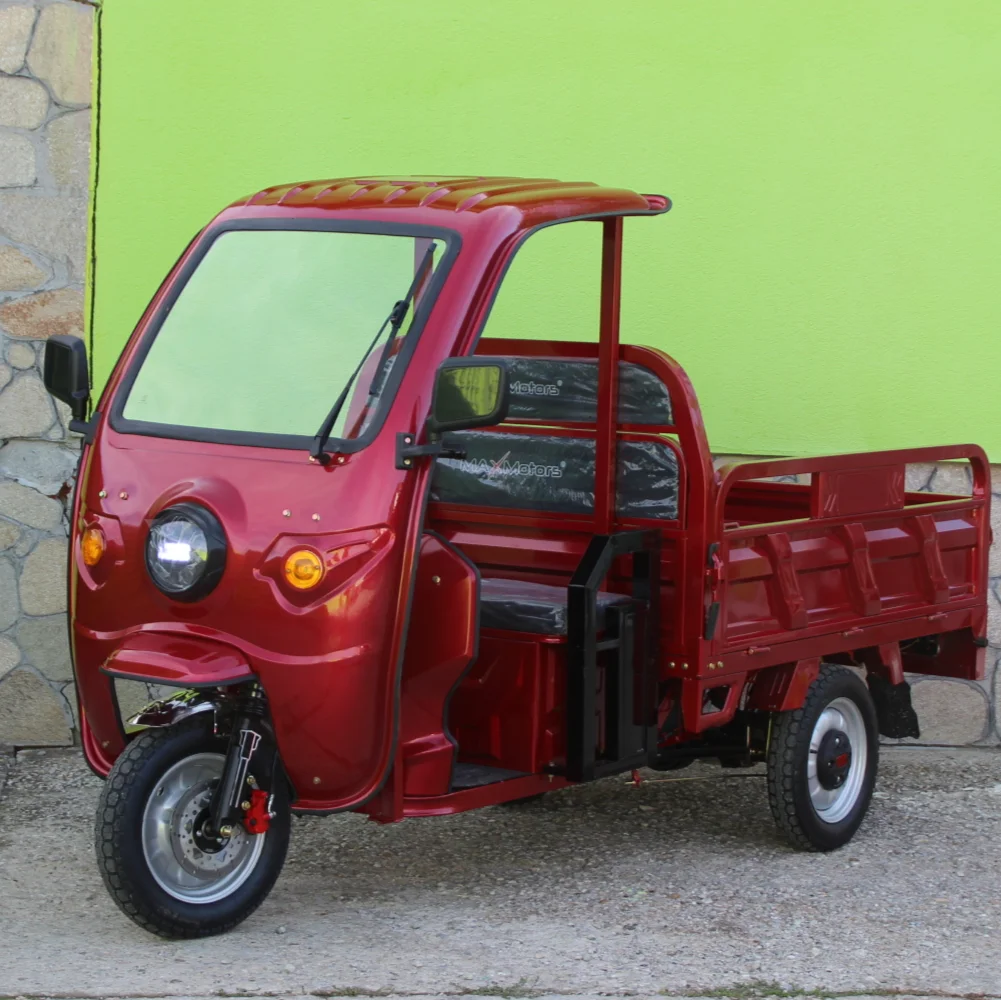 Селскостопанска товарна електрическа триколка 2000w с покрив (600 кг товар, 60v 45ah)