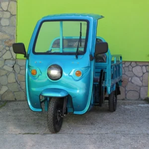 Селскостопанска товарна електрическа триколка 2000w с покрив, 600 кг товар, 60v 45ah, синя