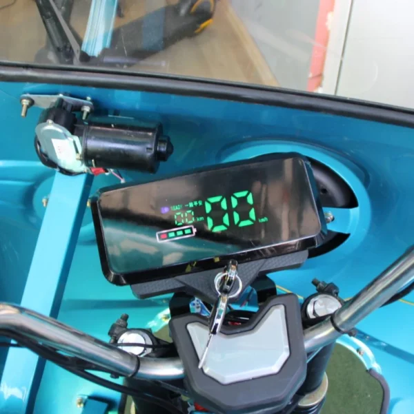 Селскостопанска товарна електрическа триколка 2000w с покрив, 600 кг товар, 60v 45ah, синя