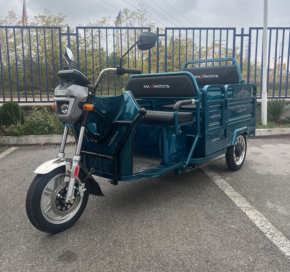 Триместна товарна електрическа триколка max motors go pro 2000w, (трансформираща се)