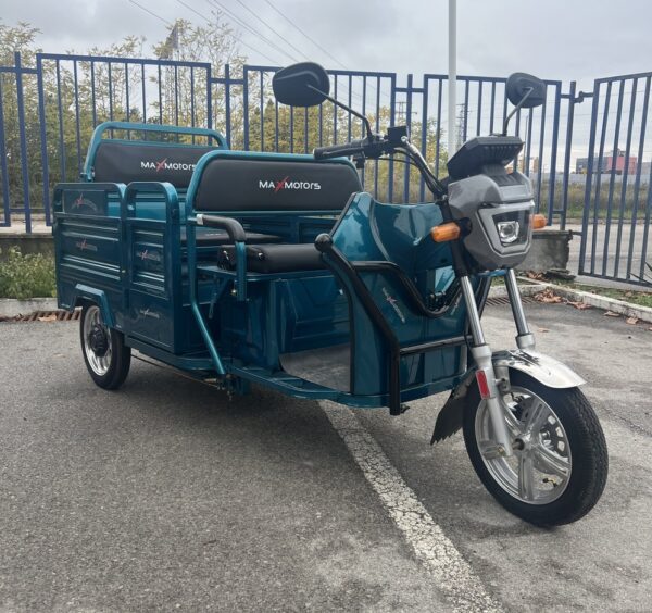 Триместна товарна електрическа триколка max motors go pro 2000w, (трансформираща се)