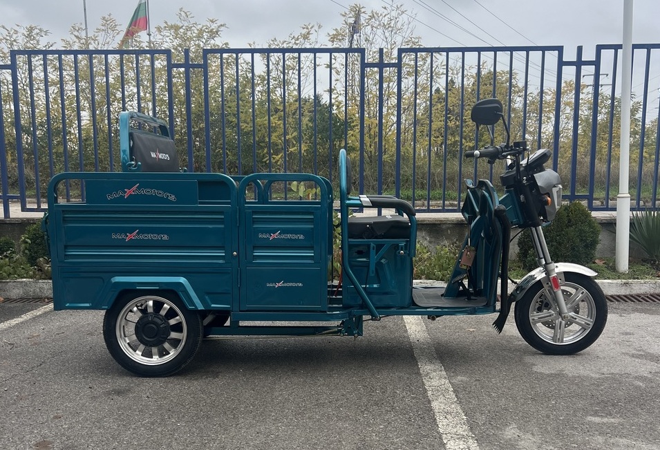 Триместна товарна електрическа триколка max motors go pro 2000w, (трансформираща се)