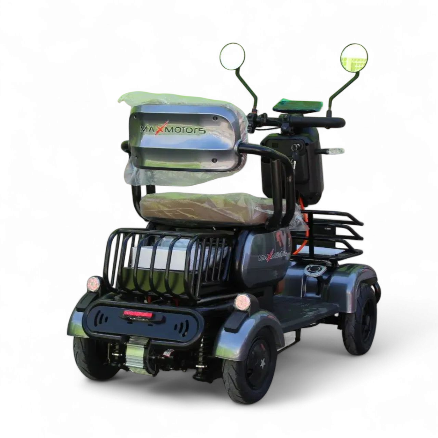 Триместна електрическа четириколка maxmotors a9, 1500w, 48v/20ah, сива